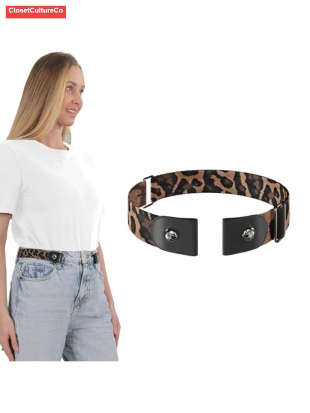 No Buckle Elastic Belt Stretch Invisible Belt for Jeans